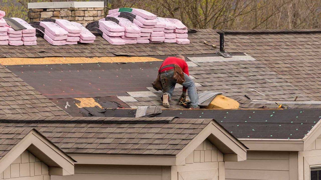 Northern VA roofing contractor performing a full roof replacement