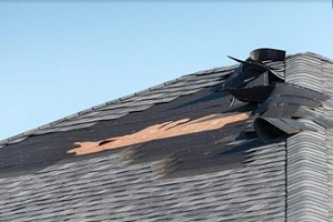 a damaged roof