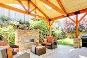 patio under wooden roof