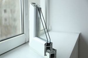 window cut in half with detail look at the window features