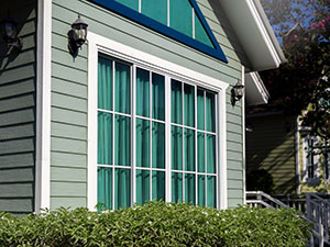 Outside view of new window with grids