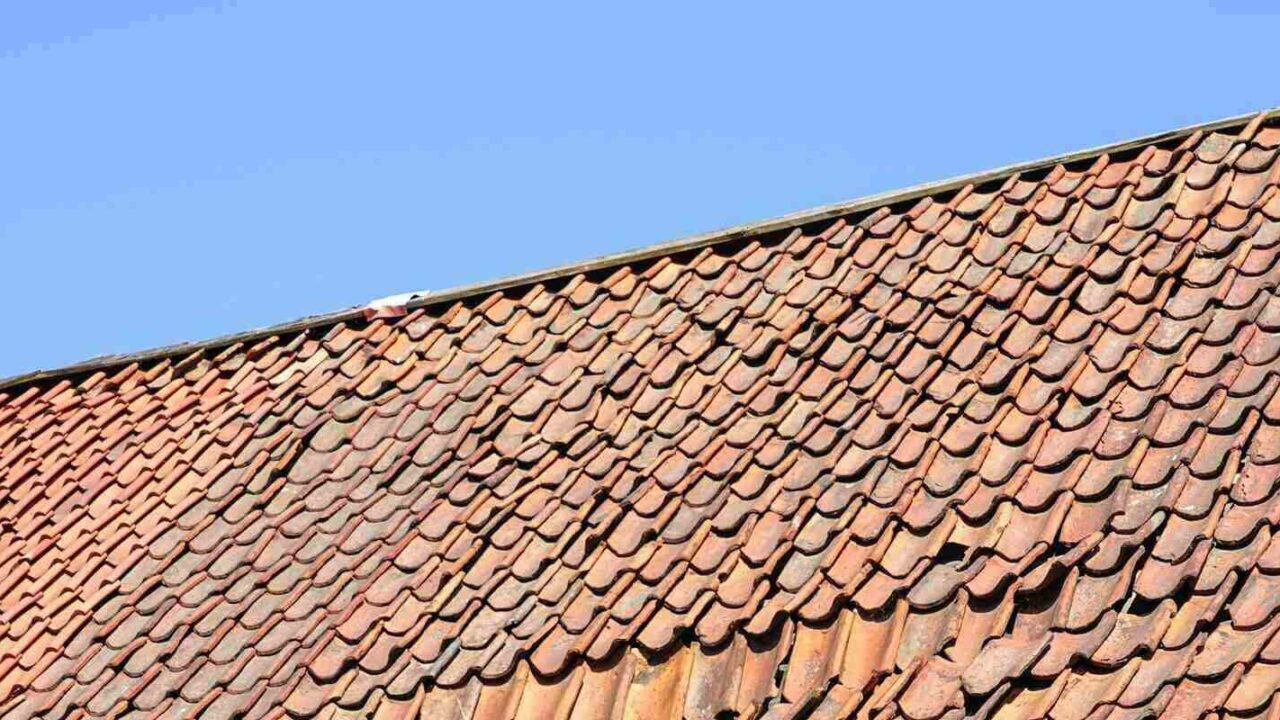 clay tile roof damage, some fallen tiles